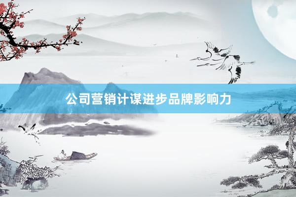 公司营销计谋进步品牌影响力
